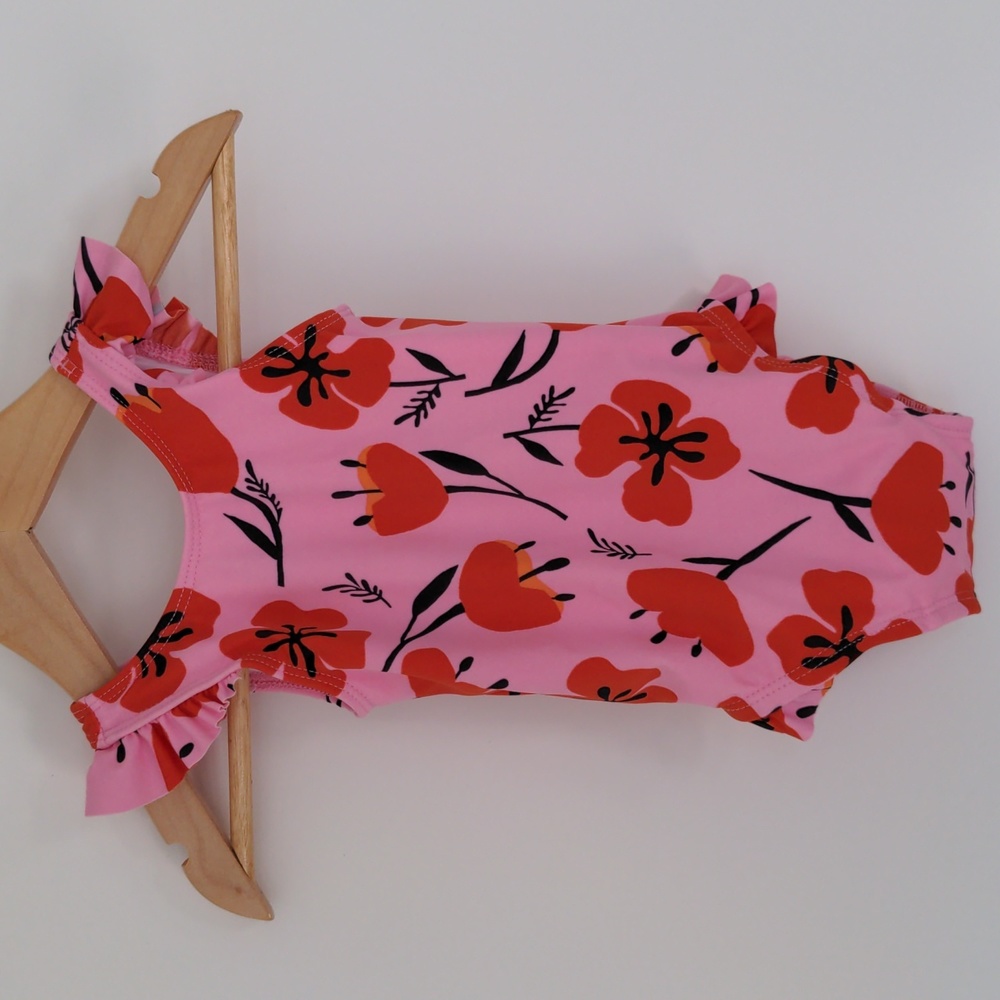 Hanna Andersson Baby Girl Swimsuit in Pink Poppy